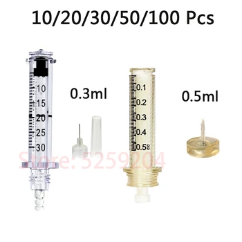 

0.3ml 0.5ml Noninvasive Nebulize Hyaluronic Acid Syringe Ampoule Head for Professional Hyaluron Pen Micro Injector Moisture Care