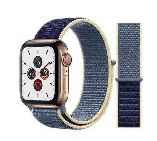 Спортивная петля нейлоновый ремешок для i Watch Series 5 40 44 мм Apple Watch 4 гранатовые полосы 38 42 мм браслет цвета хаки - Цвет ремешка: Alaskan blue