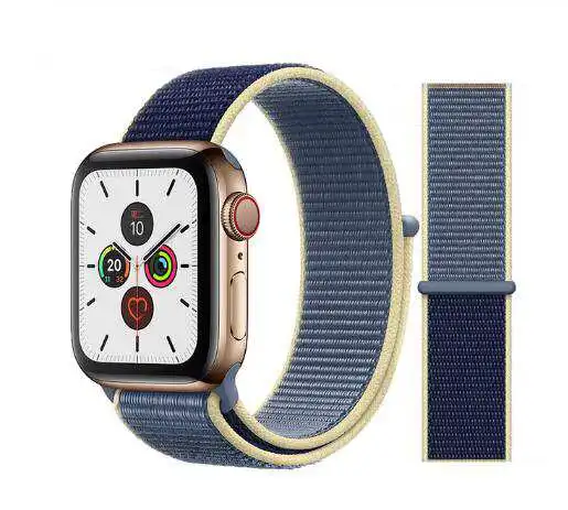 Alaskan blue Тканые нейлоновые ремешки для Apple Watch Series 5 40 44 мм Pride Pulseira нейлоновый ремешок для часов 38 42 мм верблюжий браслет Аляска синий - Цвет ремешка: Alaskan blue