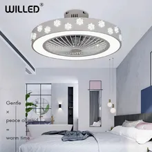 Потолочный вентилятор лампа с Радио пульт дистанционного управления современные светодиодные лампы 55 см белый свет гостиная спальня освещение комнаты 220 В