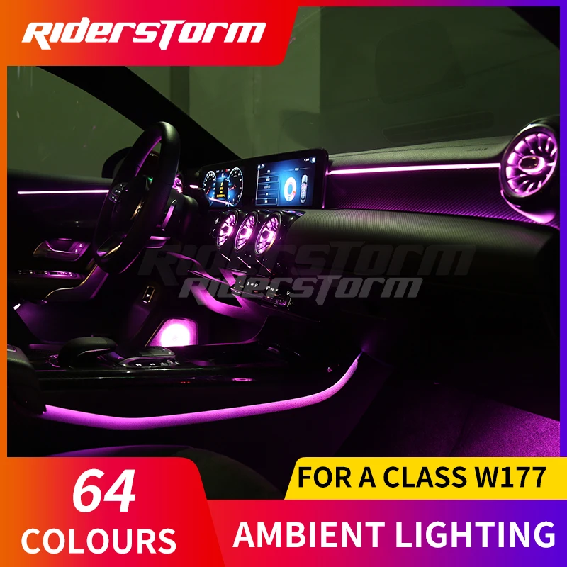 Для нового класса W177 A200 A300 светодиодный дверной панели окружающий светильник атмосферный светильник центральная консоль W177 светодиодный светильник автомобильные аксессуары