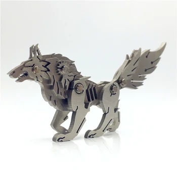 

DIY wolf Dragon Horse Miniature Figurines 3D Puzzle Stainless Steel Assembled Metal Model Home Decorations Birthday gift for kid