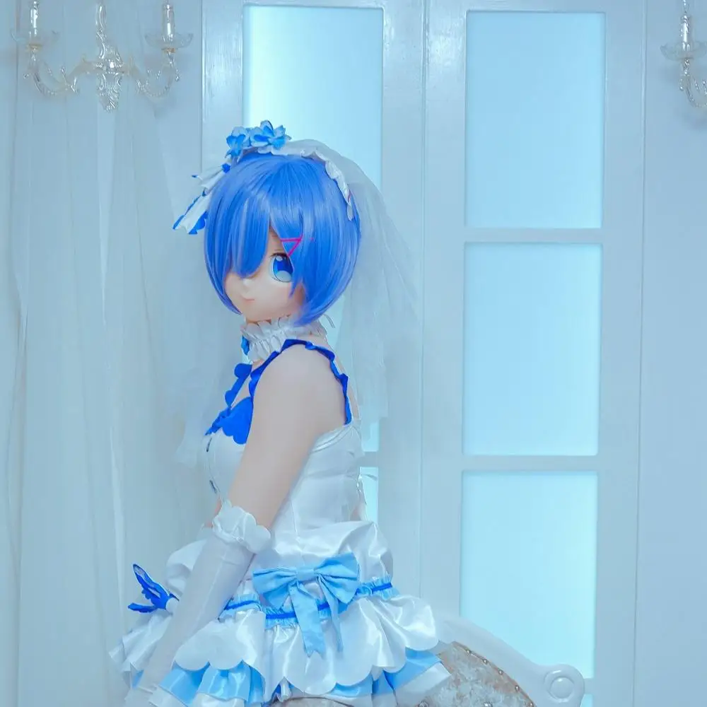 KGM 09) арбалет Девушка BJD кукольная маска Аниме Реалистичная силиконовая Rem косплей Кигуруми маскарадные маски
