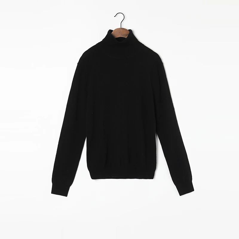

Cashmere Wool Sweater Women Winter Basic Pullover High Quality Turtleneck Black Sweaters Lady Warm Soft Natural Fabric