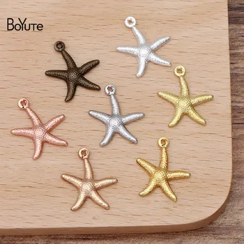 

BoYuTe (100 Pieces/Lot) 15*18MM Metal Brass Starfish Charms for Jewelry Making Diy Hand Made Materials Wholesale