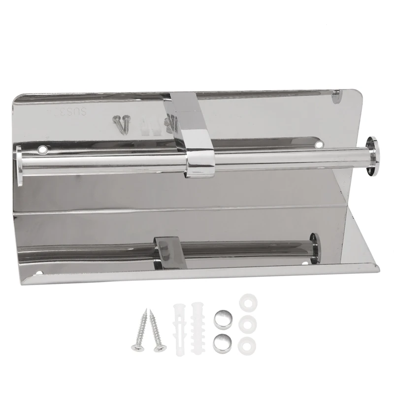 

Double Toilet Paper Holder With Phone Shelf, Dual Roll Paper Dispenser With Shelf,Toilet Tissue Roll Holder With Rack CNIM Hot