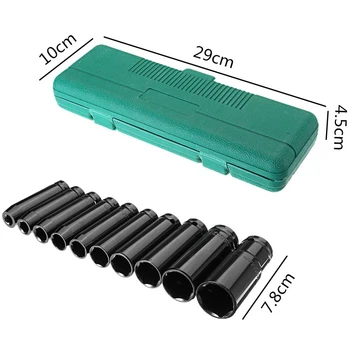 

SHGO HOT-Hexagon Extended Socket Wrench Drive Deep Impact Sleeve Heavy Metric Garage Tool for Wrench