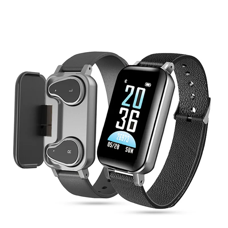 

Smart Bracelet with Bluetooth Headset Talk Smart band Wristwatch Band Music Control Pedometer Sleep Monitor For iOS Android Men