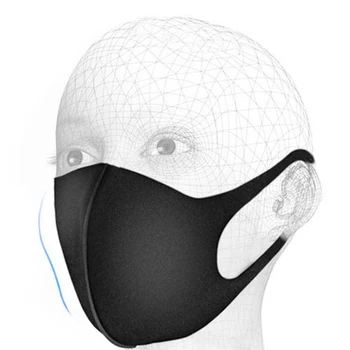 

10Pcs Black Mouth Mask Anti Haze Dust Washable Reusable Dustproof Mouth-muffle Winter Warm Mask Wind Proof Mouth Cover