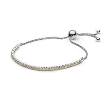 Модный регулируемый браслет из 925 пробы серебра длиной 25 см, браслет-цепочка с желтыми кристаллами для женщин, роскошные ювелирные изделия