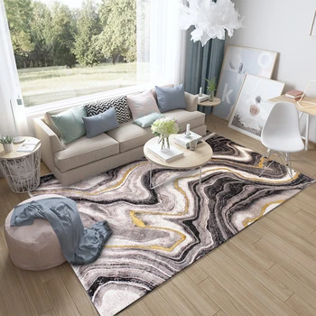 

American Style Carpet Abstract Geometric Marble Pattern Bedroom Living Room Door Mat Kitchen Hallway Bath Anti-Slip Floor Rugs