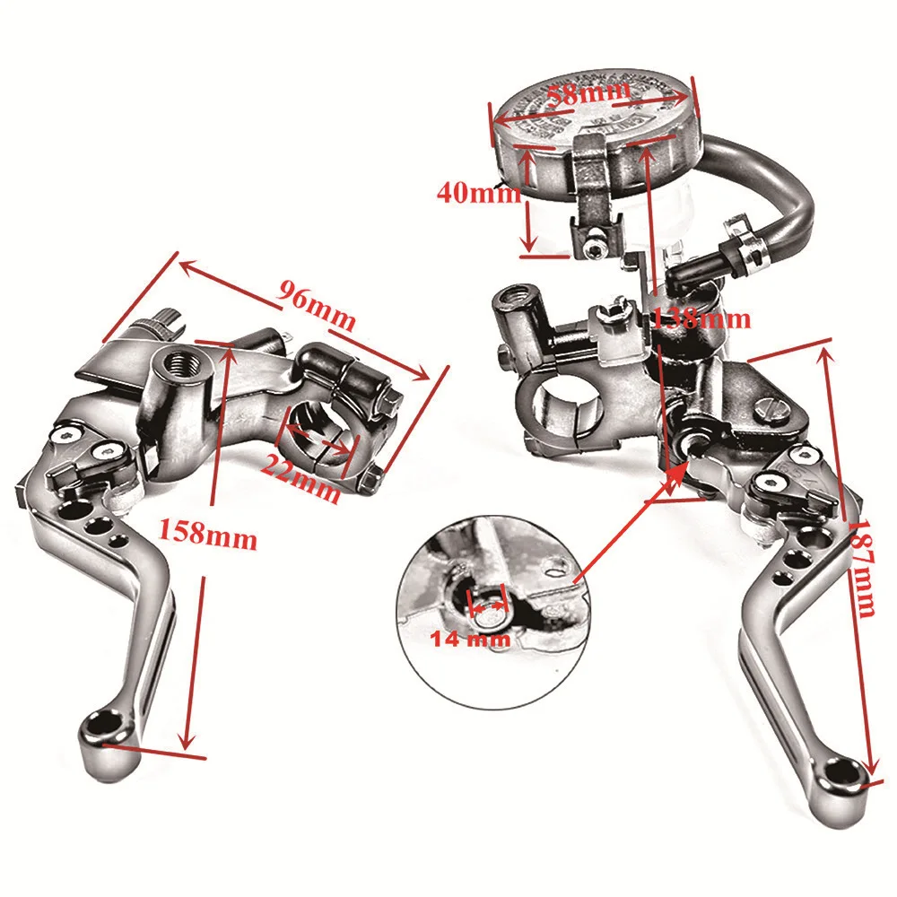 Universal Motorcycle Brake Clutch Levers hydraulic handbrake Pump Handle 7/8 Inch 22mm Adjustable Clutch Lever Master Reservoir
