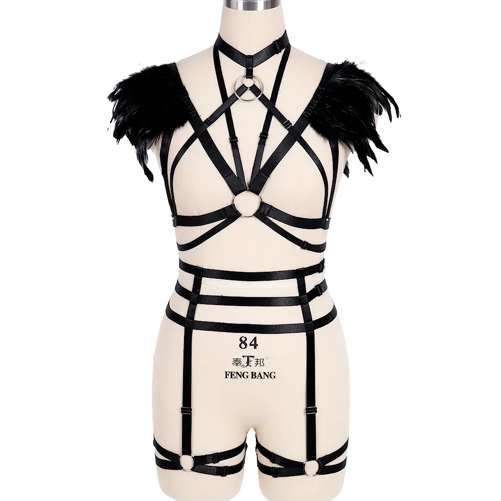 

Регулируемый пояс с пентаграммой в виде готических перьев, женское нижнее белье, чулки, подвязки, фетиш, эротическое белье