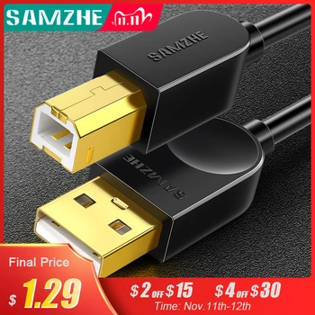 

SAMZHE USB2.0 Print Cable USB 2.0 Type A Male To B Male Sync Data Scanner USB Printer Cable for HP Canon Epson Printer