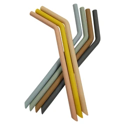Reusable Silicone Straws Food Grade Silicone Flexible Bent Straight Drinking Straws  Party BarAccessory