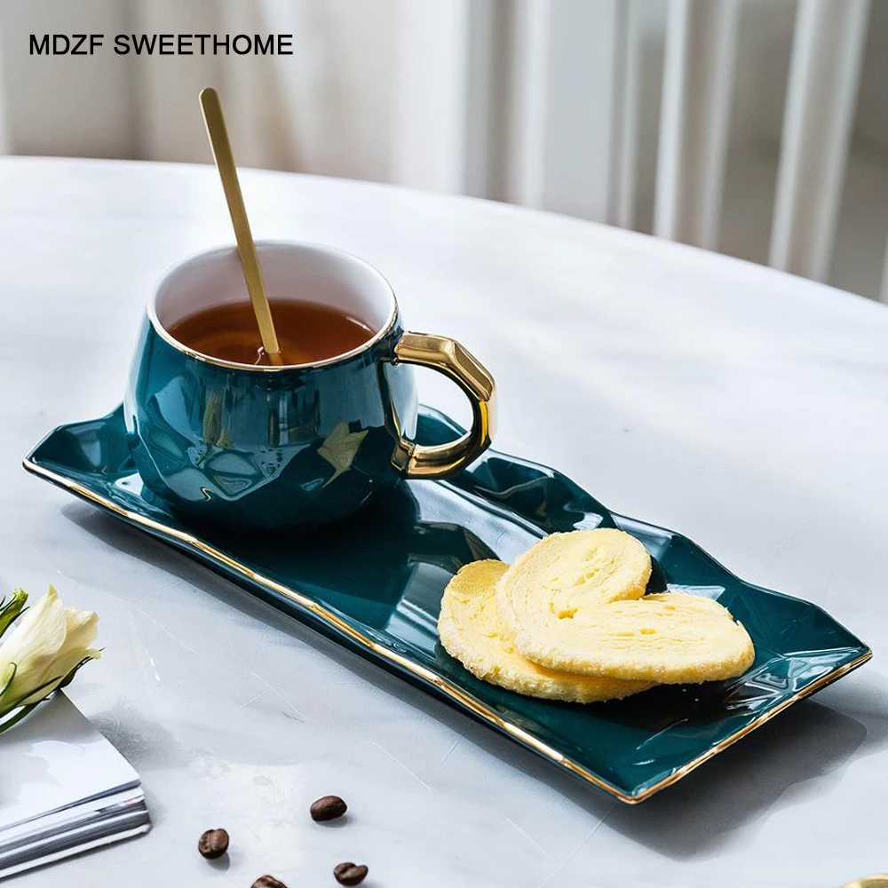 Generic Mdzf Sweethome Green Coffee Cup Set With Mat And Lid Spoon