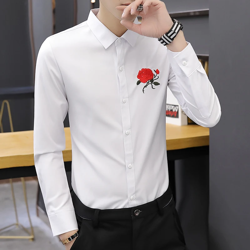 

Men's Business Dress Shirts Male Formal Button-Down Collar Shirt Fashion Style Spring&Autumn Men's Casual Shirt