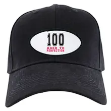 100 в возрасте до совершенства дизайн на день рождения Черная кепка бейсболка, новинка Черная кепка