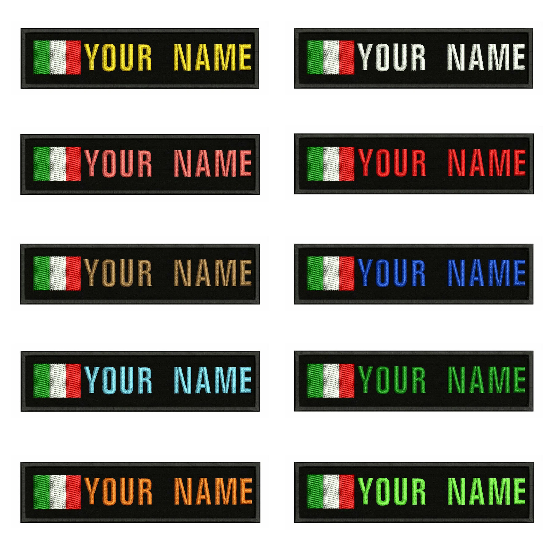 Flag patch embroidered iron sew badge backpack italia italy flag