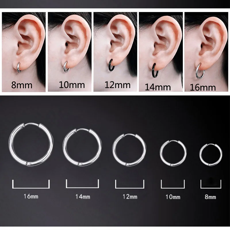 1 Pair Women Man Stainless Steel Small...
