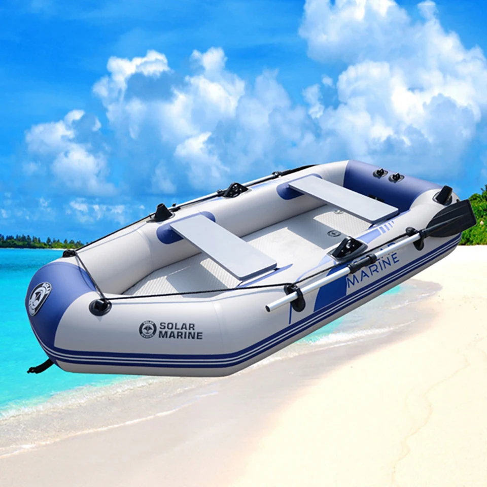 Надувная лодка для 3 человек, 230 см, ПВХ, гребная каяк, каноэ, плот для лодки, на воздушной подушке, для рыбалки, дайвинга - Цвет: Blue Gray