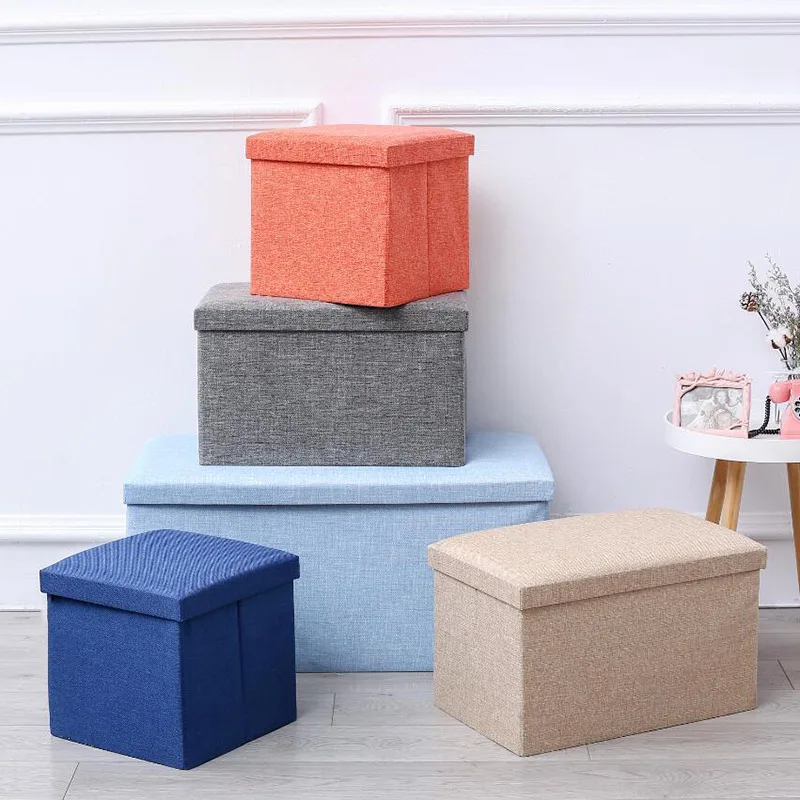 

Manufacturers Direct Selling Multi-functional Folding Stool Storage Stool Box People Simple Household Cloth Storage Box Large Ca