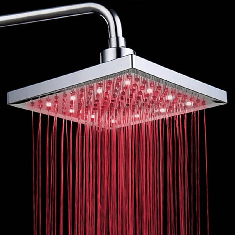 Uythner Drei светодиодный Farbe geйndert Ersatz Regen Dusche Kopf 8 zoll Rechteckige Dusche Kopf