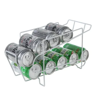 

Double-layer Beverage Can Storage Rack Refrigerator Soda Beer Cola Storage Shelf Roll Design Beverage Organizer Iron Rack Drink