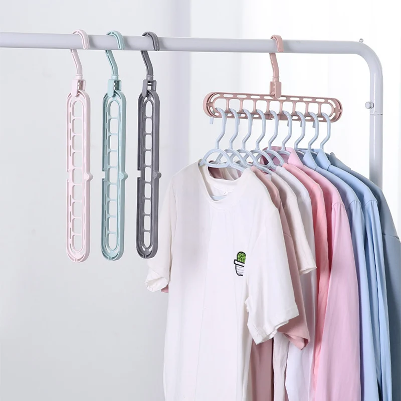 

2PCS Magic Multi-port Support hangers for Clothes Drying Rack Multifunction Plastic Clothes rack drying hanger Storage Hangers