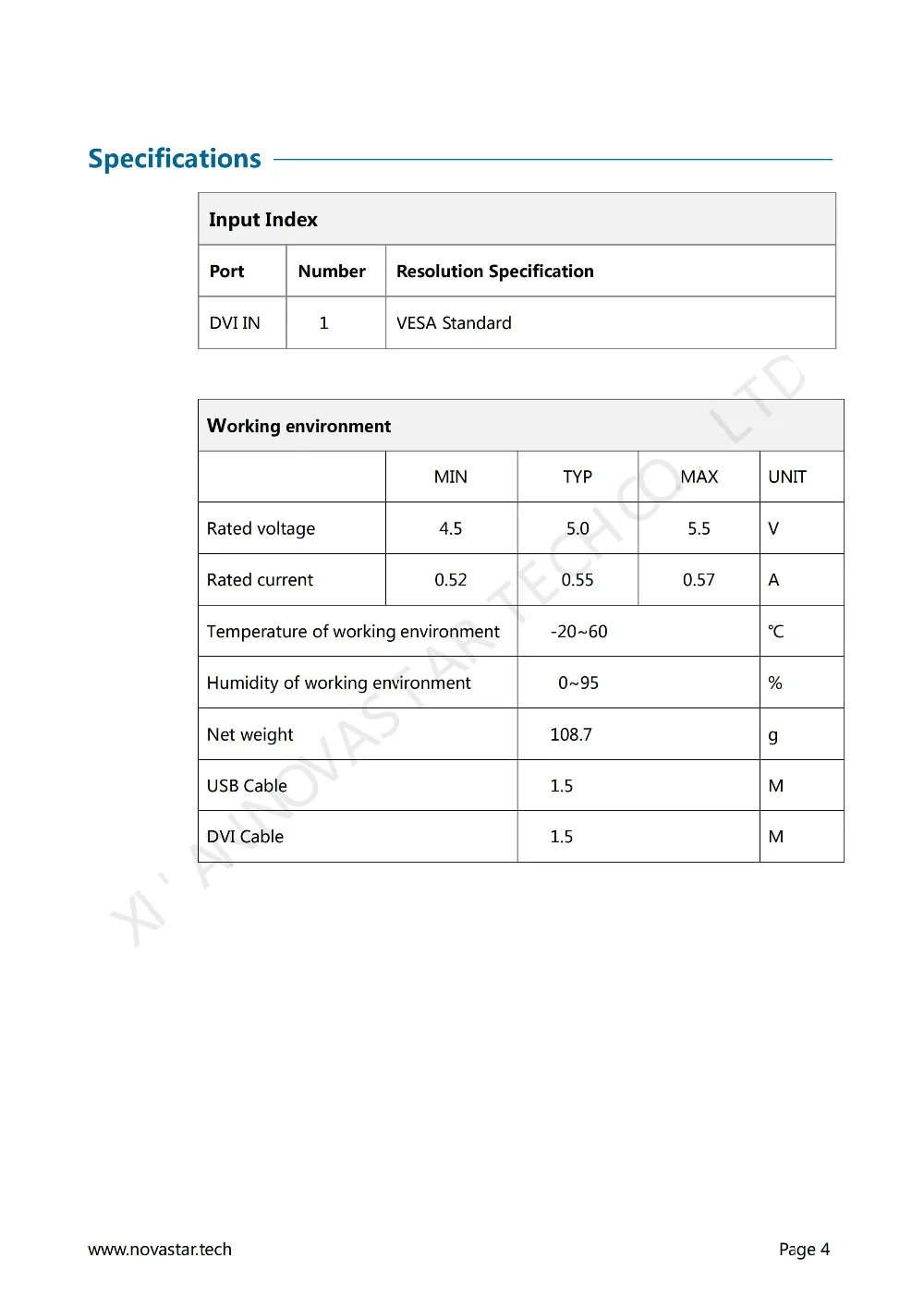 Sending Card MSD300 Specifications_04