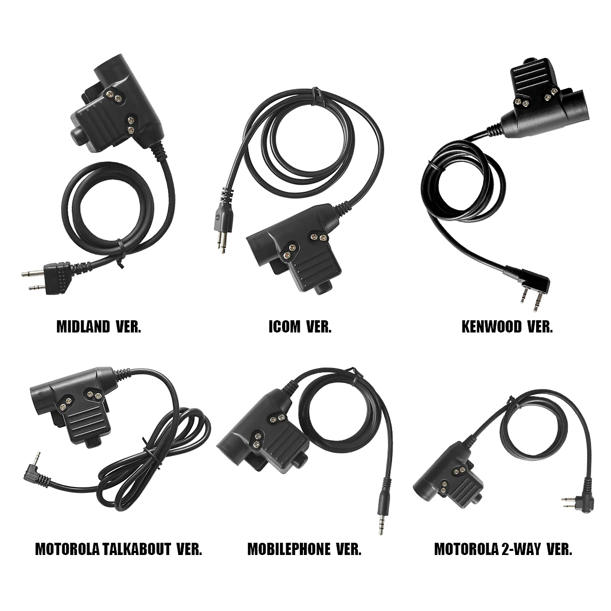 Tactical headset u94ptt 2-pin plug for KENWOOD BALFENG Walkie-talkie Military radio-telephone headset adapter U94 PTT