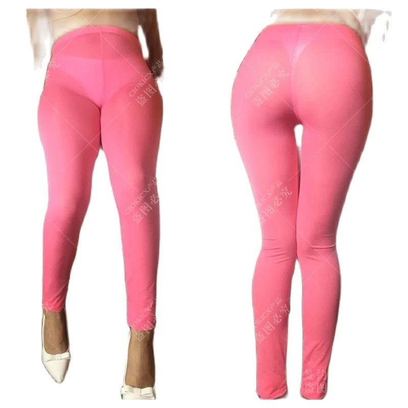 spanx leggings Fad Sex Appeal High Waist Leggings Booty Lifting Thin Transparent Legging Role Play Dance Clubwear Erotic Trousers Pencil Pants spanx faux leather leggings