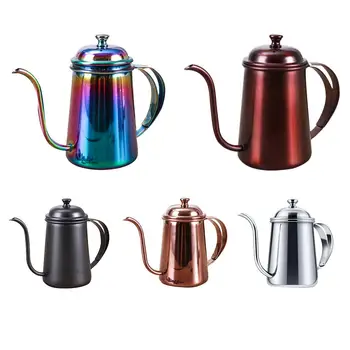 

650ml Drip Coffee Pot Thickened 304 Stainless Steel Long Slender Spout Coffee Pot Kettle Filter Filter Brewing Teapot