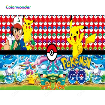 

Boys Birthday Party Boy Ash Ketchum with Yellow Fairy Photography Backgrounds Colorful Elf Balls Backdrops for YouTube Videos