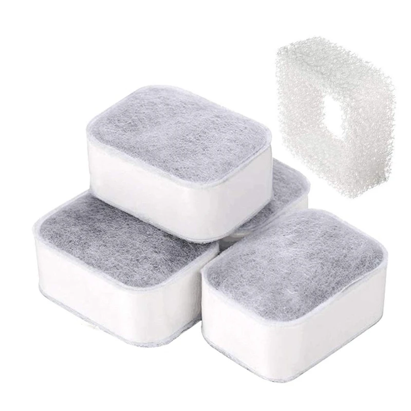 2.1L Ceramic Cat Water Fountain Replacement Filter, 4Pcs Premium Cotton  Activated Carbon and 1Pcs Foam Filters, White|Dog Feeding| - AliExpress