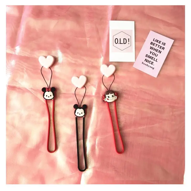 Kawaii Minnie Phone Chain Ringke ремешок силиконовый ремешок-держатель для сотового телефона ручные шнурки на запястье ремешок для ключей