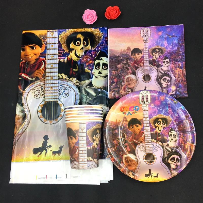 Coco пират Русалка Лодка 20 штук салфетка + 20cup пластина 1Tablecover для детей подарок на