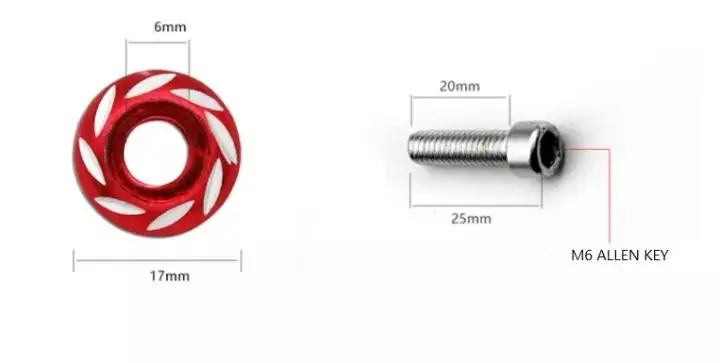 CNC Motorcycle Screw Nut Alloy Color Plate Coverset Cowling Motorcycle Aluminum Washer Body Cover Skru Part 1pc motorcycle screw caps bolt nut covers motorcycle nut covers