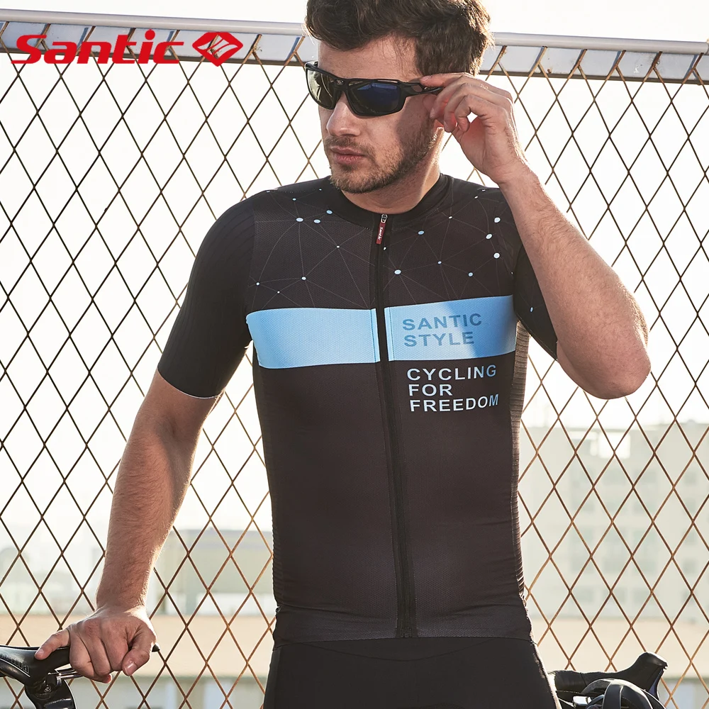 Мужская велосипедная футболка Santic с коротким рукавом высокоэластичные