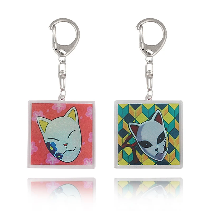 Брелок для ключей акриловый держатель с подвеской в виде маски лисы рассекающий