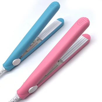 

Drop Pink Blue PPurple Mini Electric Splint Wet Dry Hair Straightener Creative Household Corn Clip Curler DIY Styling Tool