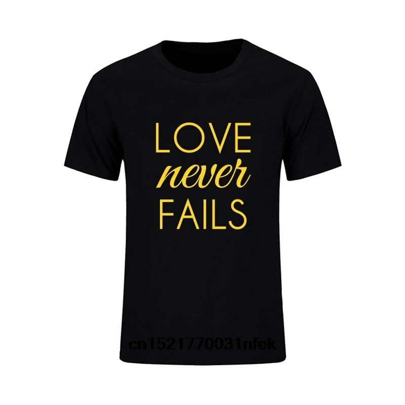 Мужская футболка с надписью Love Never Fails модные летние футболки для мальчиков Kpop Plus