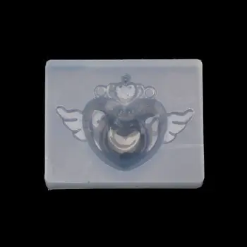 

Cute Heart Wing Slilcone UV Resin Keychain Pendant Mold Jewelry Making Tools