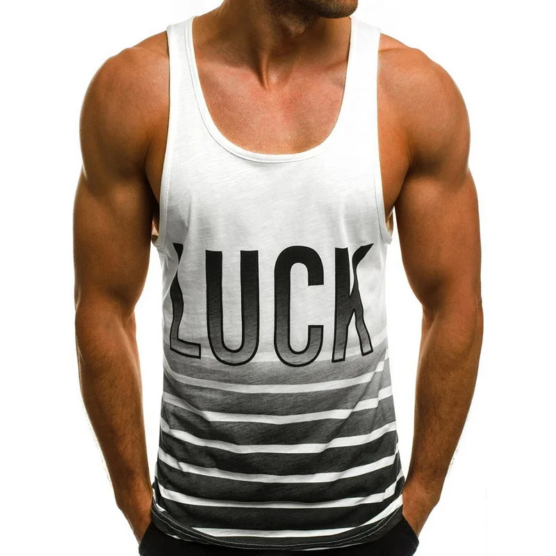 

Men Shirt Tank Tops Men Europe I-shaped Vest Striped Shirt Casual Bodybuilding Men Clothes Fashion Clothing men's Tank Top