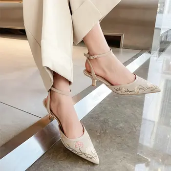 

Fashion Wedding Pumps Foe Women Genuine Leather Solid Buckle Strap Elegant High Heels Sexy With Heels Prom Shoes Woman