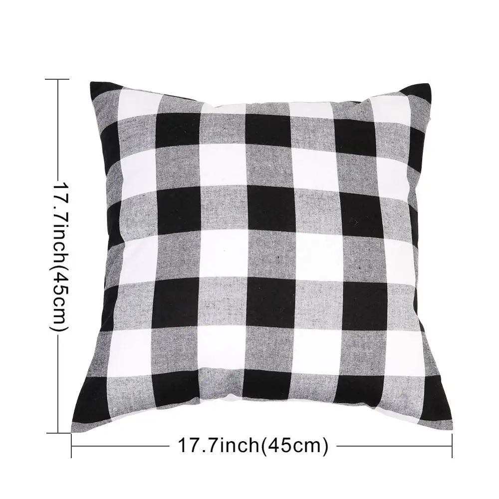 Black and White OurWarm размером 45*45 см хлопковое покрывало наволочка на подушку белая юбка-американка черного красная клетчатая подушка для дивана номер Украшения дома и офиса - Цвет: Black and White