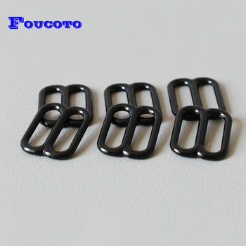 

100pcs/lot metal slider adjustable buckle 20mm DIY cat dog collar straps accessories belt pin buckles wire-formed roller -black