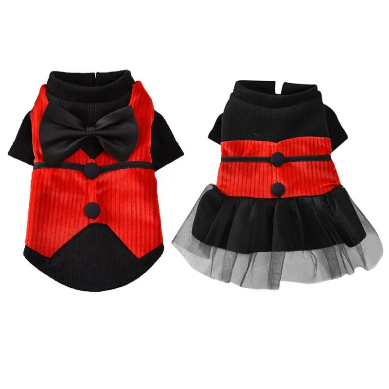 

Pet Autumn And Winter Fashion Suit Wedding Party Costume Small And Medium Dogs Warm Coat