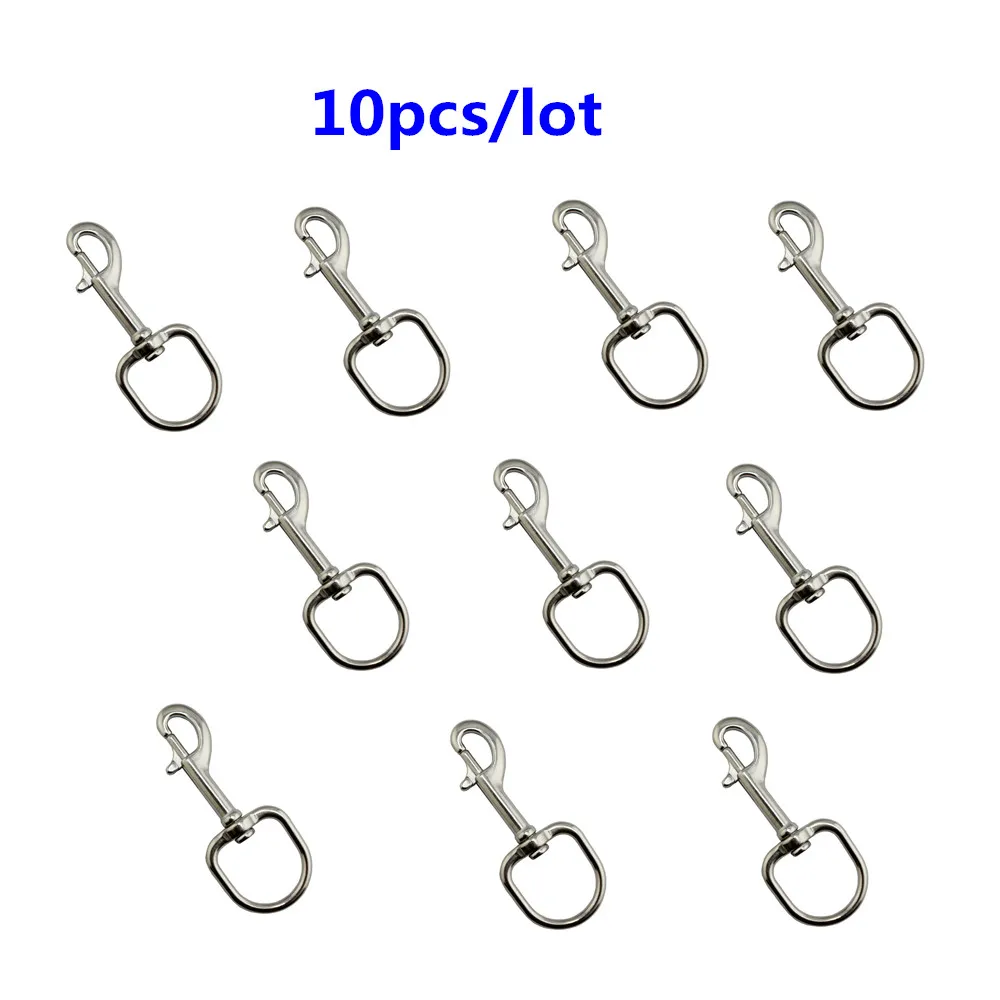 10PCS 100mm 316 Stainless Steel Swivel Eye Bolt Spring Snap Hook Round