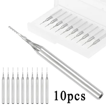 

10pcs 1/8 Shank 0.6mm Carbide End Mill Engraving Router Bits For PCB Machine